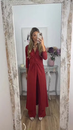 Casual 2 Pieces Suit With Long Top Matching Trouser