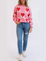 Women Love Print Loose Casual Sweaters