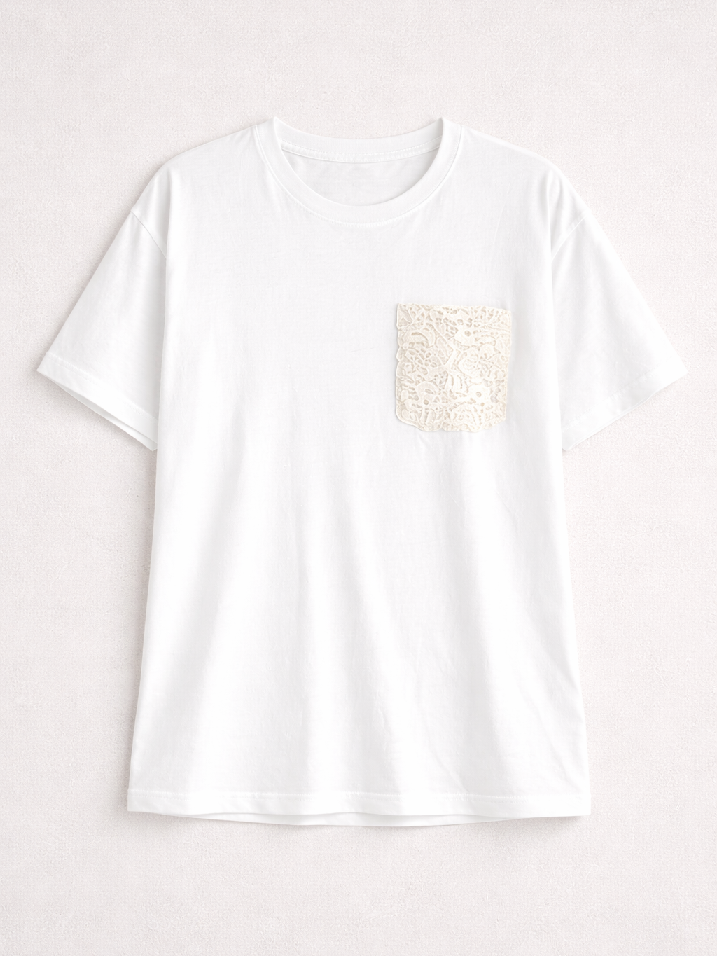 Women's Lace Pocket Versatile T-Shirt