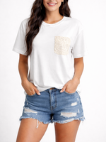 Women's Lace Pocket Versatile T-Shirt