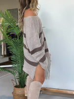 Women's Lightweight Striped Drop Shoulder Sweater Tunic