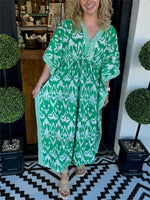 Women's Mixed Color Dress with Drawstring