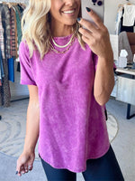 Women's French Terry Acid Wash Top