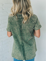 Women's French Terry Acid Wash Top