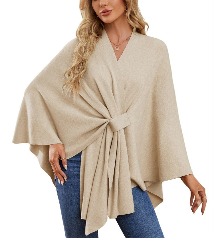 Women's Shawl Wraps Soft Open Front Poncho Sweater