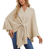 Women's Shawl Wraps Soft Open Front Poncho Sweater