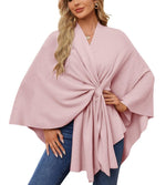 Women's Shawl Wraps Soft Open Front Poncho Sweater