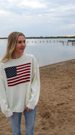 Women's Patriotic Flag Knit Sweater