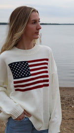 Women's Patriotic Flag Knit Sweater