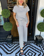 Women's Casual Striped Two Piece Set