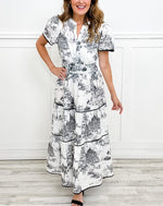 Women's Charming Toile Maxi Dress