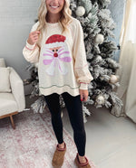 Women's Santa Bow Sequin Pullover