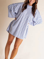 Women's Oversized High Neck Urban Ribbed Striped Top