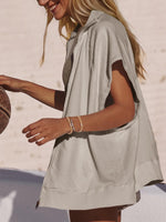 Women's Zip Up Sleeveless Sweatshirt With Pockets