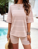 Women's Casual Pullover Top and Shorts Set