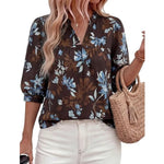 Women's Summer Floral Blouses Dressy Casual Half Sleeve V Neck Going Out Boho Tops Spring Fashion Clothing