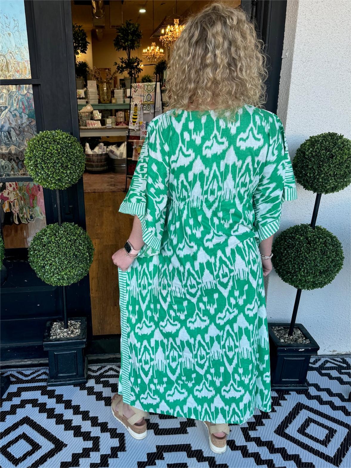 Women's Mixed Color Dress with Drawstring