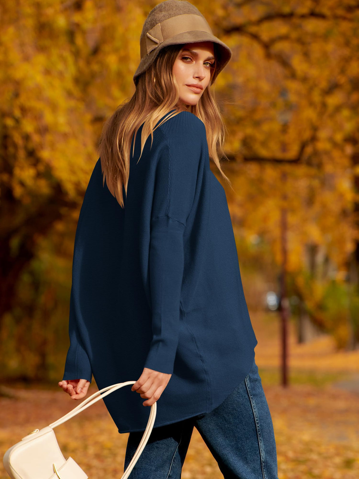 Hot Sale Oversized Dolman Sleeve Knitted Pullover