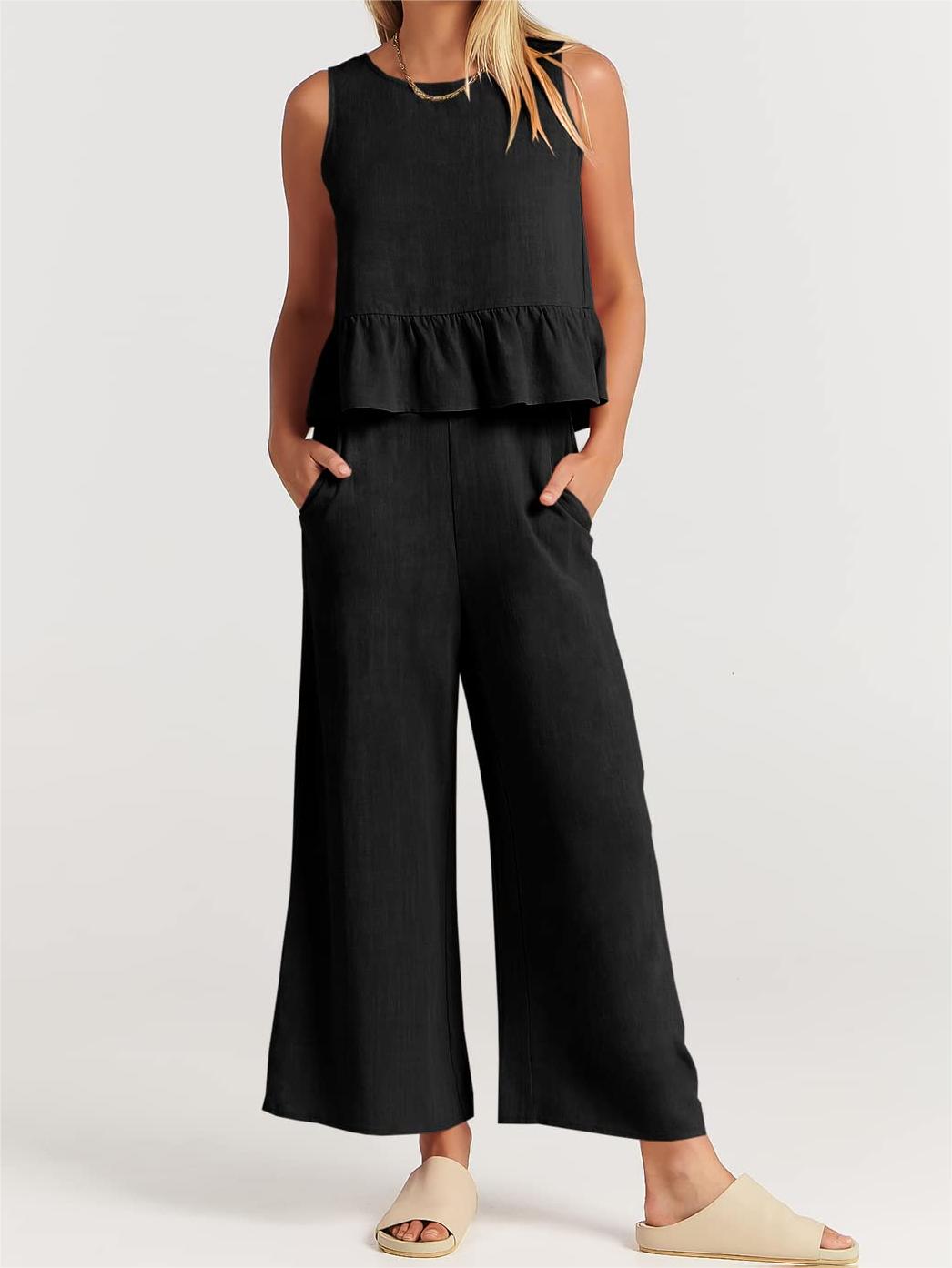 Women's Casual 2 Piece Outfit with Pockets