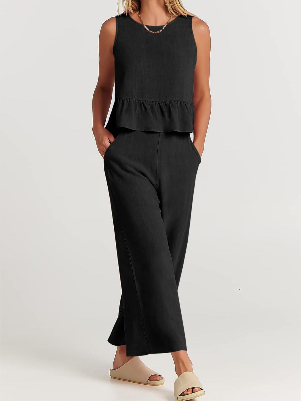 Women's Casual 2 Piece Outfit with Pockets
