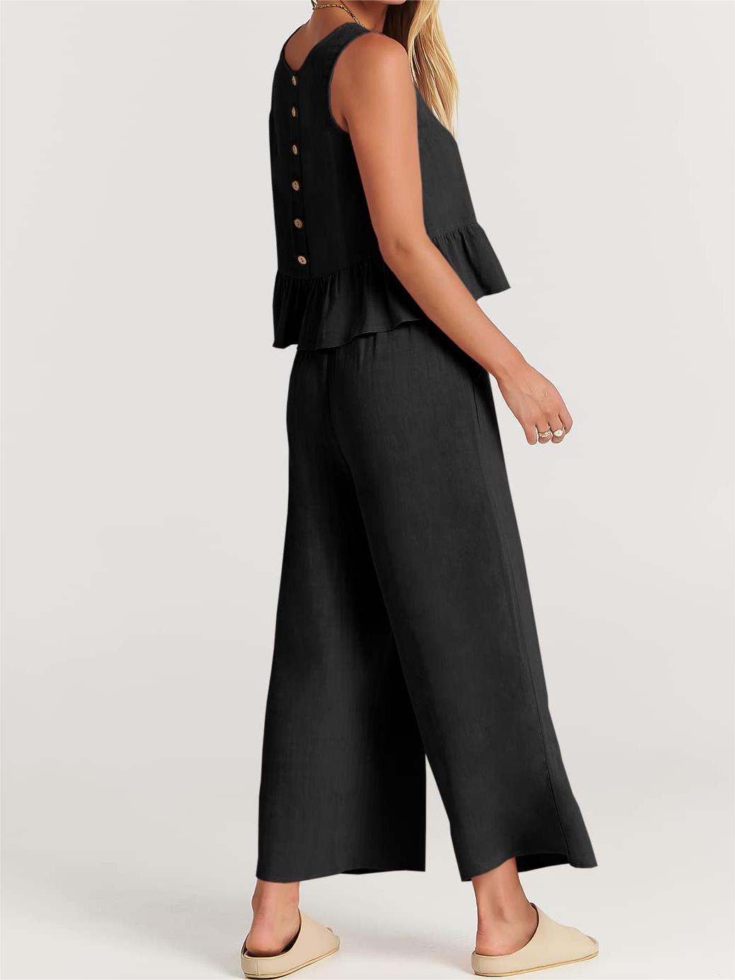 Women's Casual 2 Piece Outfit with Pockets