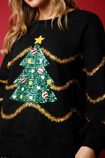 Women's Christmas Tree Sequin Sweatshirt