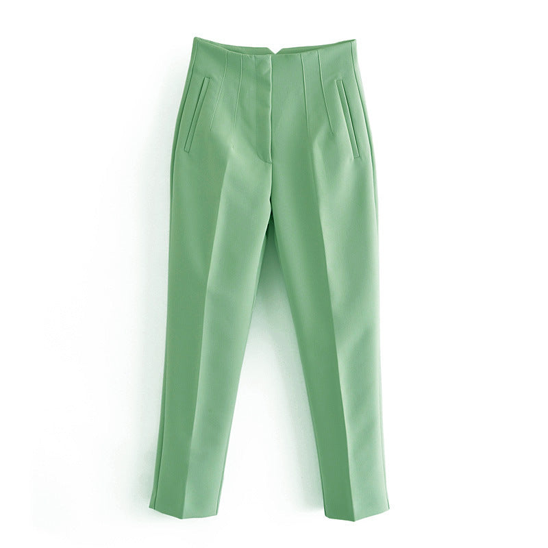 Multi-line Temperament High Waist Trousers