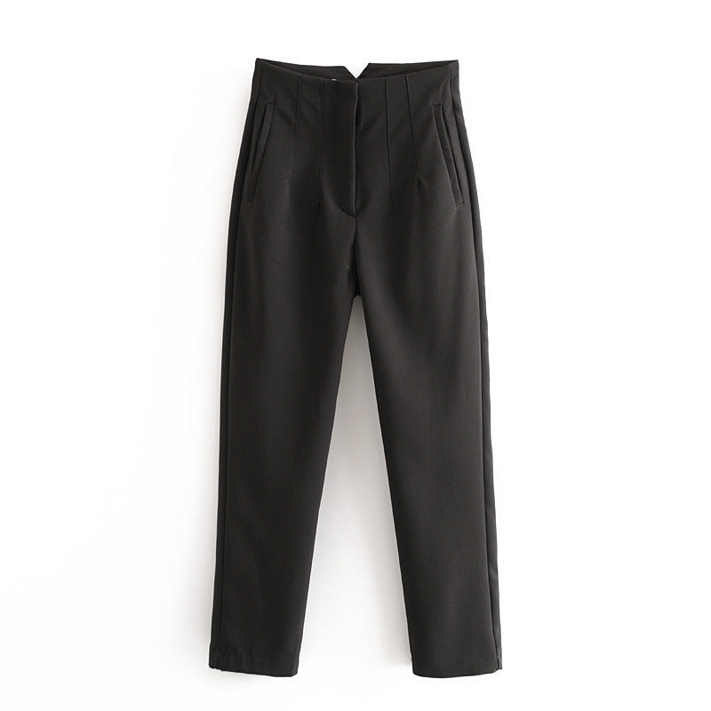 Multi-line Temperament High Waist Trousers