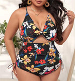 One Piece Plus Size Printed Bikini