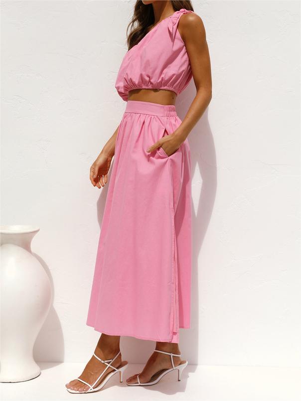 Women's Tie Knot One Shoulder Tank Top Outfits
