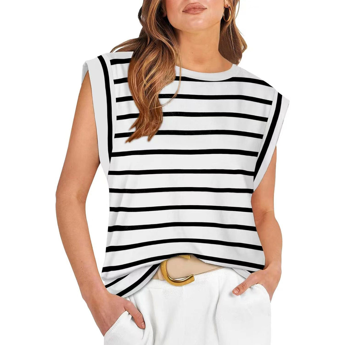 Women's Basic Fashion Casual Vest T-Shirt