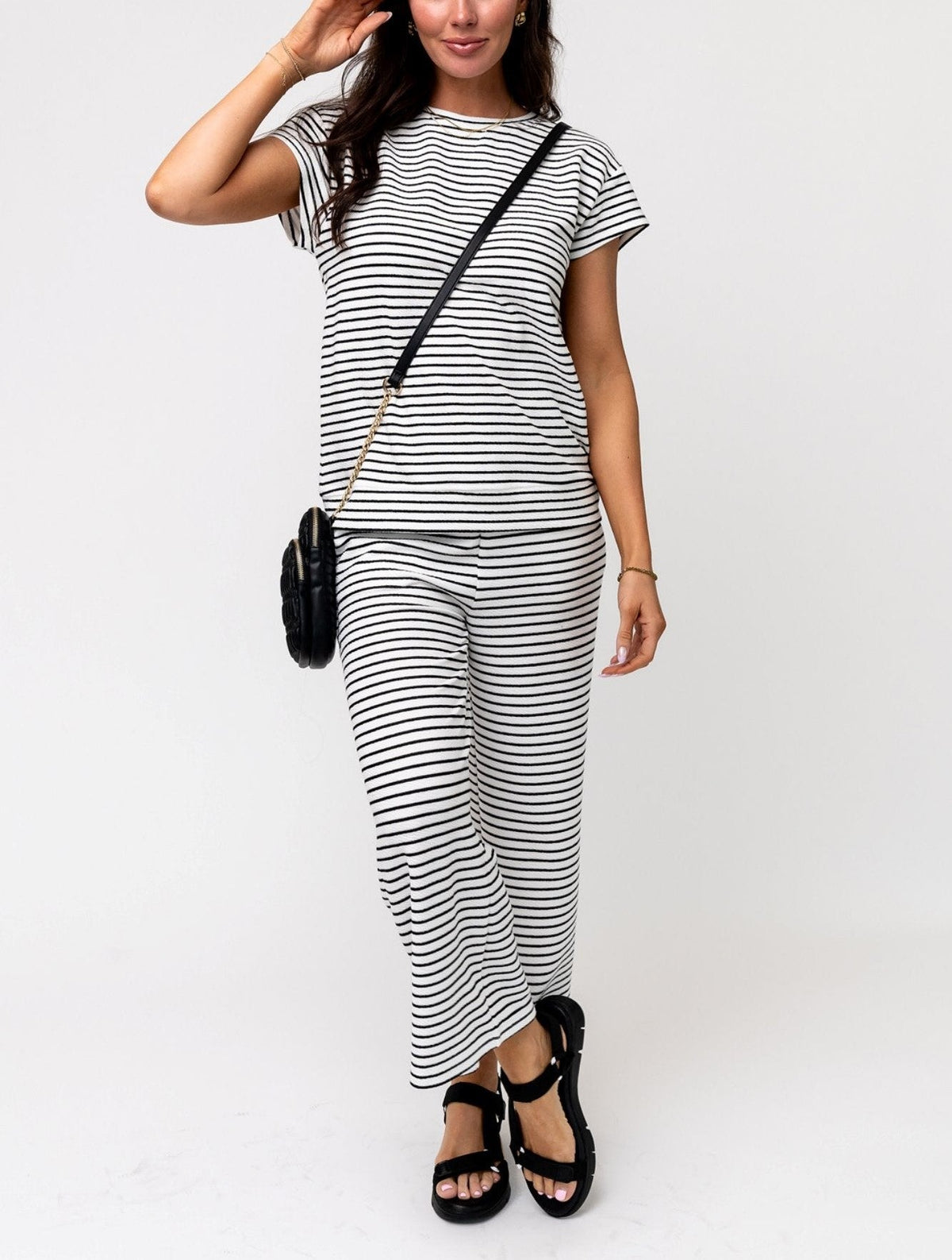 Women's Casual Striped Two Piece Set