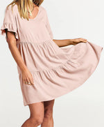 Casual Ruffle A-Line Flowy Mini Beach Dress