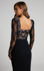 HART BODYSUIT IN BLACK