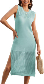 Women's Swimsuit Cover Up Crochet Knit Dresses