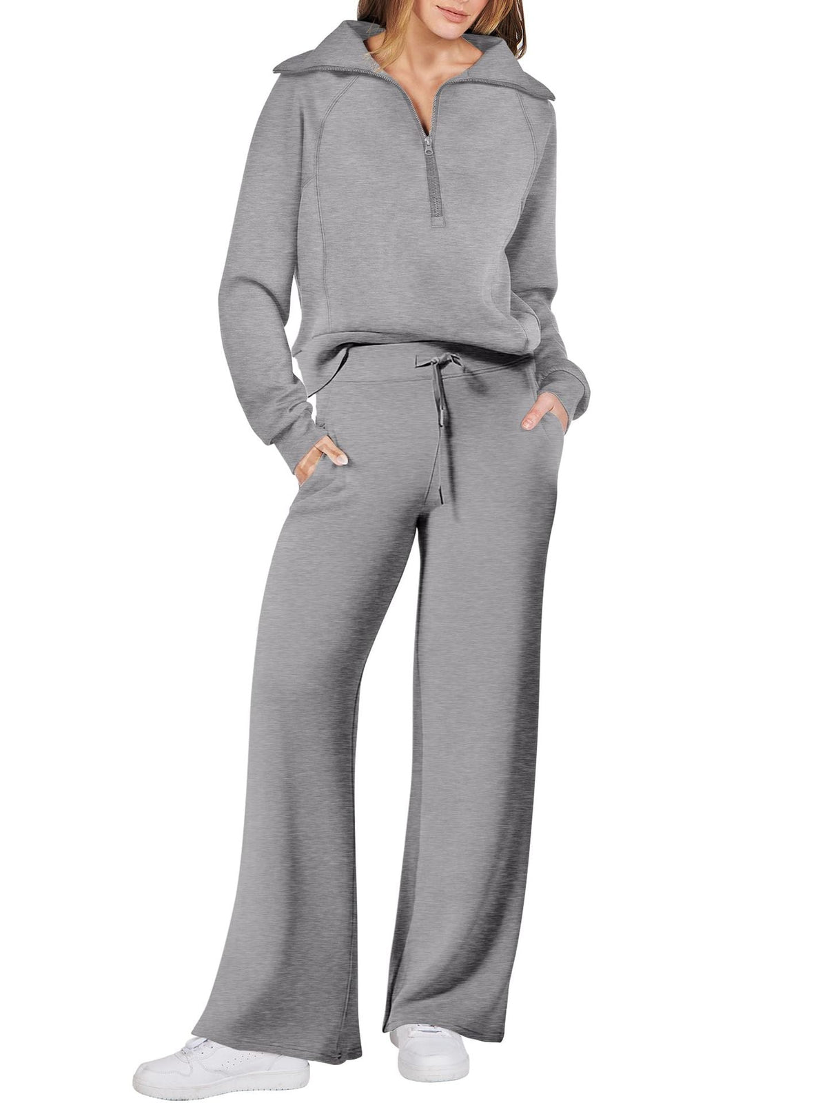 Women's Navy Collar Half Zip Suit