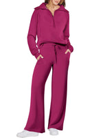 Women's Navy Collar Half Zip Suit