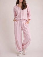 Women?¡¥s Oversized Stripe Two Piece Set