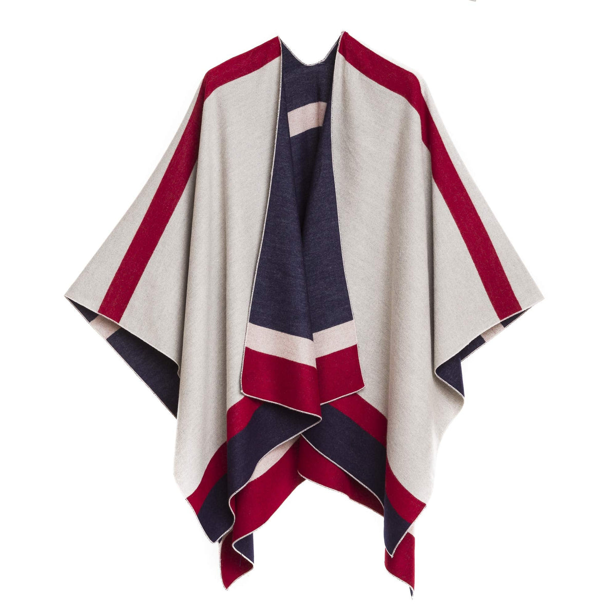 Women's Reversible Shawl Wrap Poncho