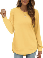 Women's High Low Curved Hem Tops
