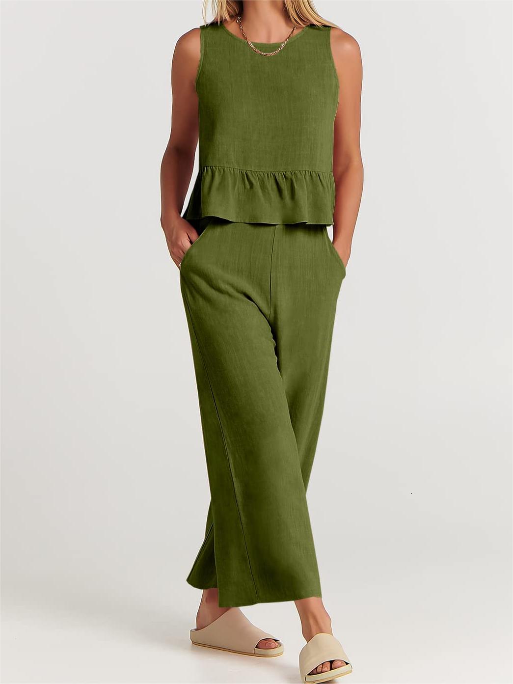 Women's Casual 2 Piece Outfit with Pockets