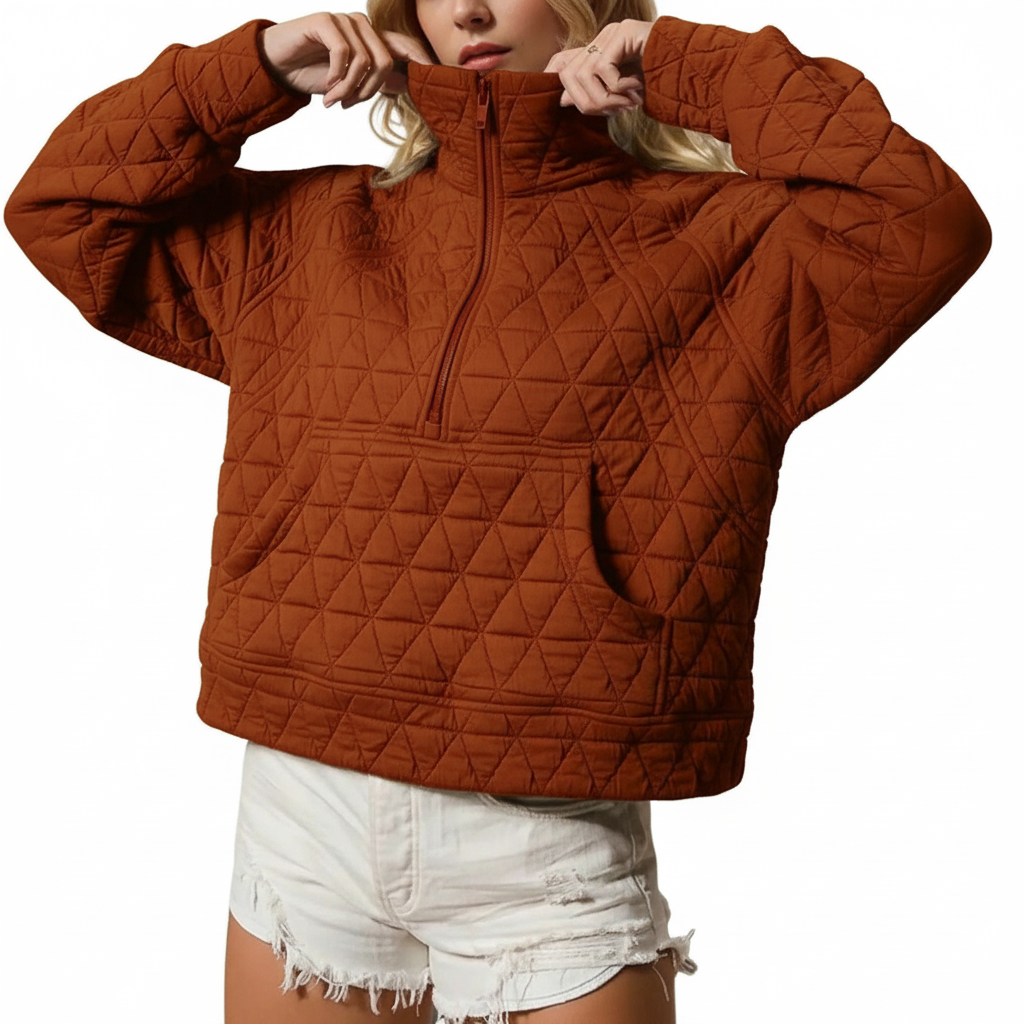 Women's Half-Zip Quilted Jacket Pullover