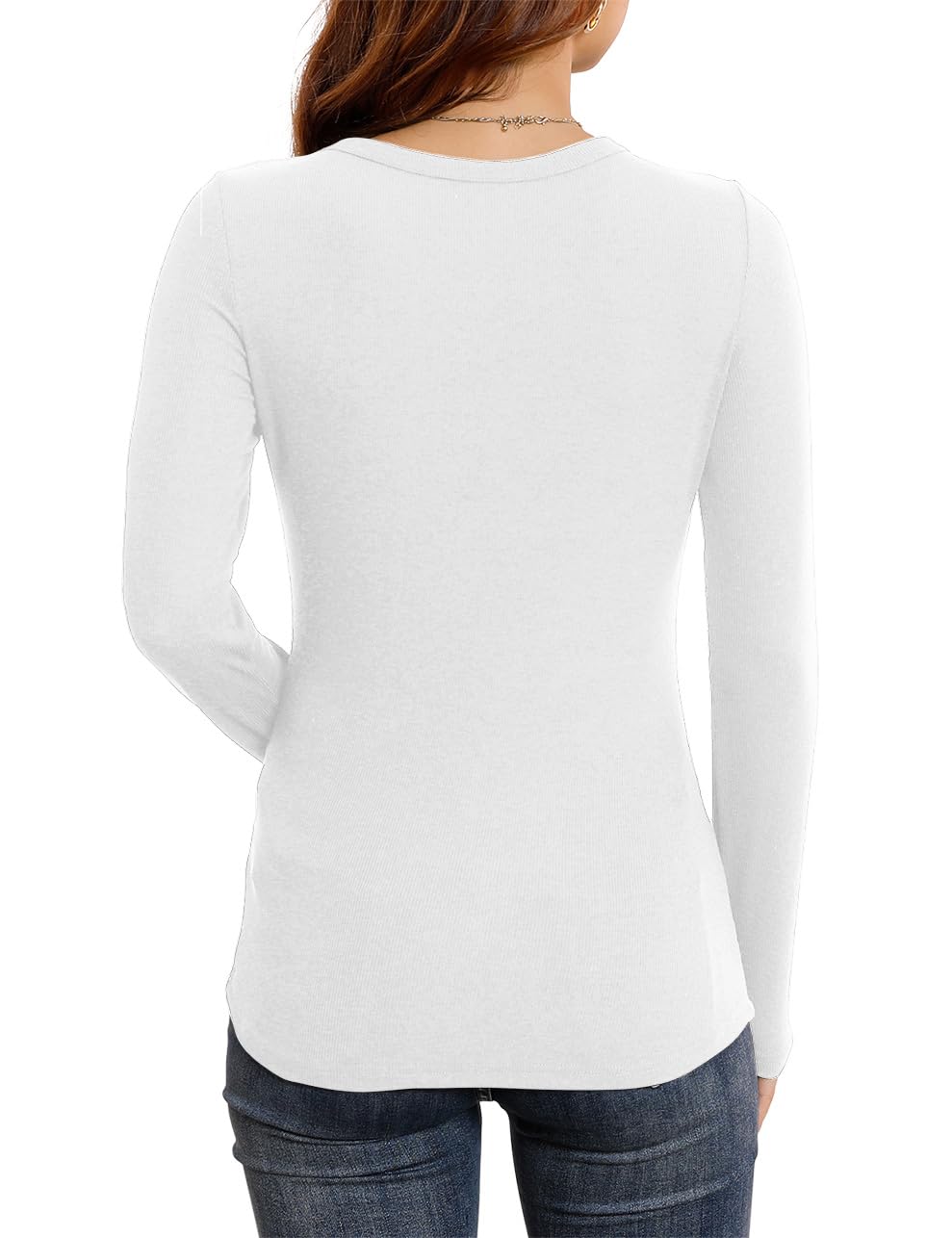 Round Neck Stretch Slim Ribbed Basic Shirts