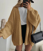 Women's Oversized Lantern Sleeve Sweater Cardigan