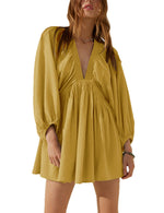Women's Casual Loose Flowing V-Neck Dresses