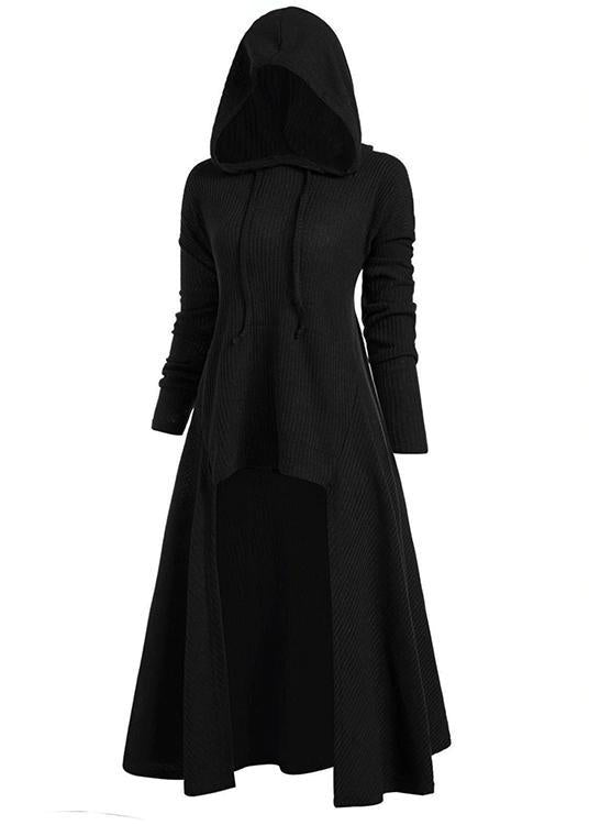 Hooded High Low Drop Shoulder Longline Sweater
