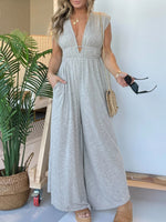 Deep V Hi Lo Hem Jumpsuit