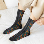 Vintage Embroidered Floral Socks