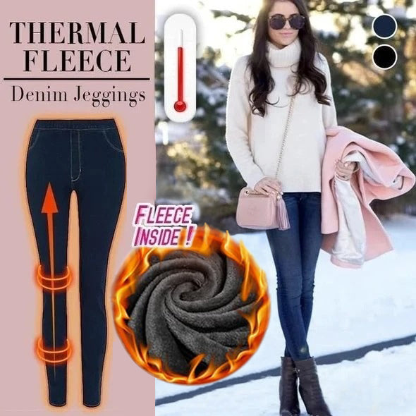 Thermal Fleece Denim Jeggings