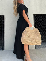 New Slit V-Neck Effortless Maxi Long Dress